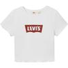 Levis Casual Versatile Slim Fit Logo Print Ribbed Round Neck Short Sleeve T-Shirt Women T-Shirts White 003SN-0000