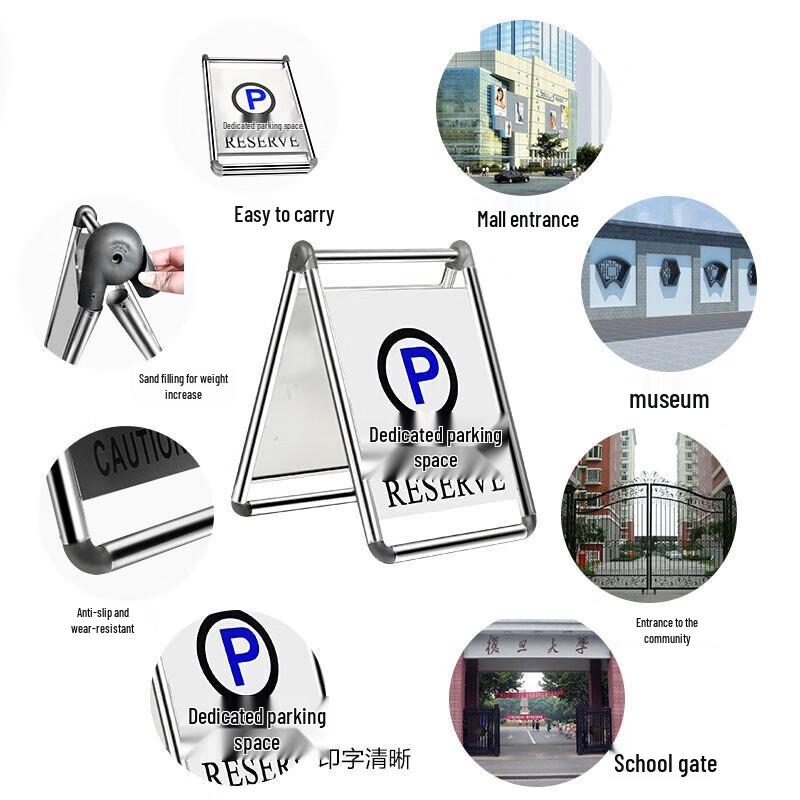 Stainless Steel A-Frame Caution Wet Floor Sign