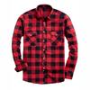 Men's Vintage Red Black Plaid Shirt Regular Fit Long Sleeve Flannel Outwear