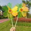 Dazzling Sunflower Pinwheel: Colorful Rotating Garden Decoration for Children with Wooden Handle