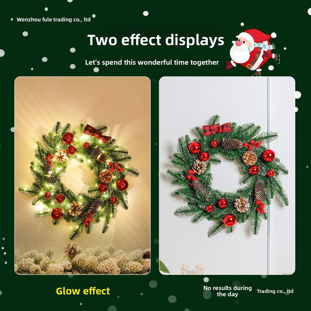 Christmas Ornaments Wreath Pendant Christmas Tree Wreath Home Hotel Scene Arrangement Door Pendant Pendant