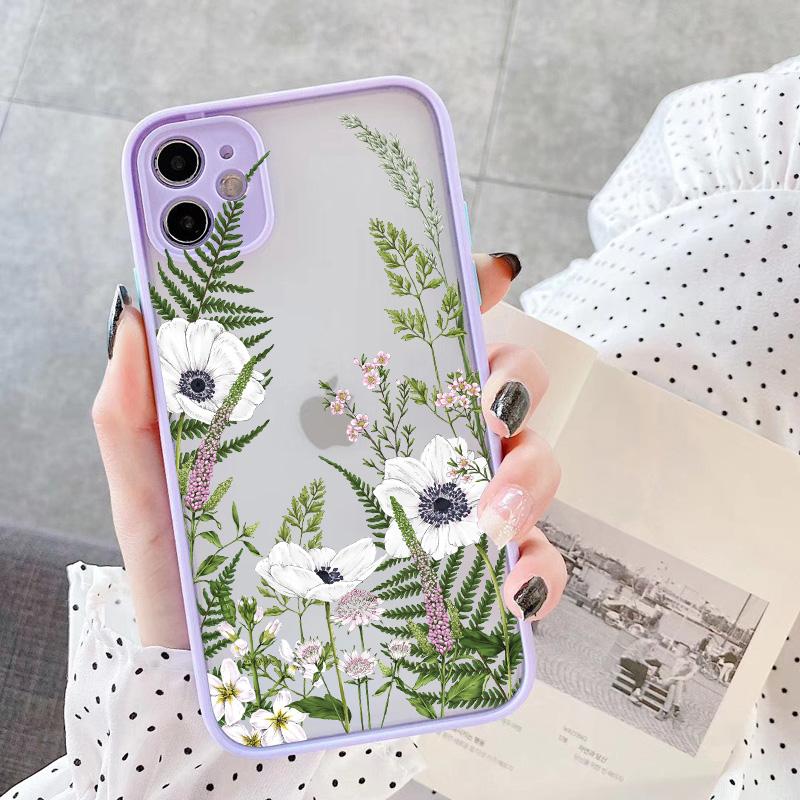 Retro Flower Bud Phone Case for Iphone 16 11 12 13 14 Pro Max 15 Plus Meticulous Plant for Iphone X XS XR 7 8 Plus Back Covers