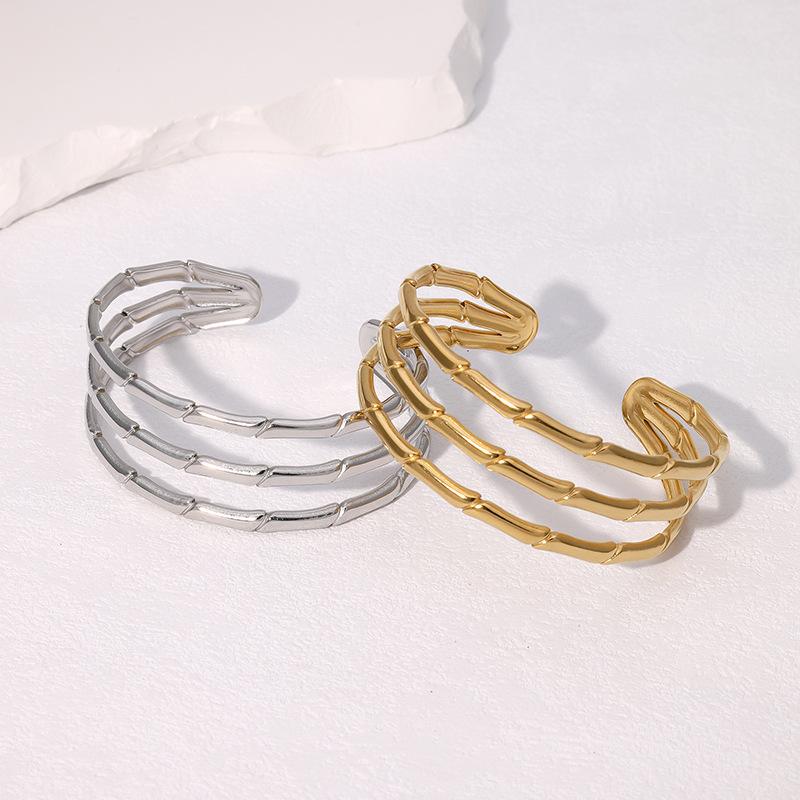 Waterproof Luxury Simple Small Fresh Ins Wind Bamboo Bracelet, Simple and Versatile Personality, High-end Gold-plated Stainless