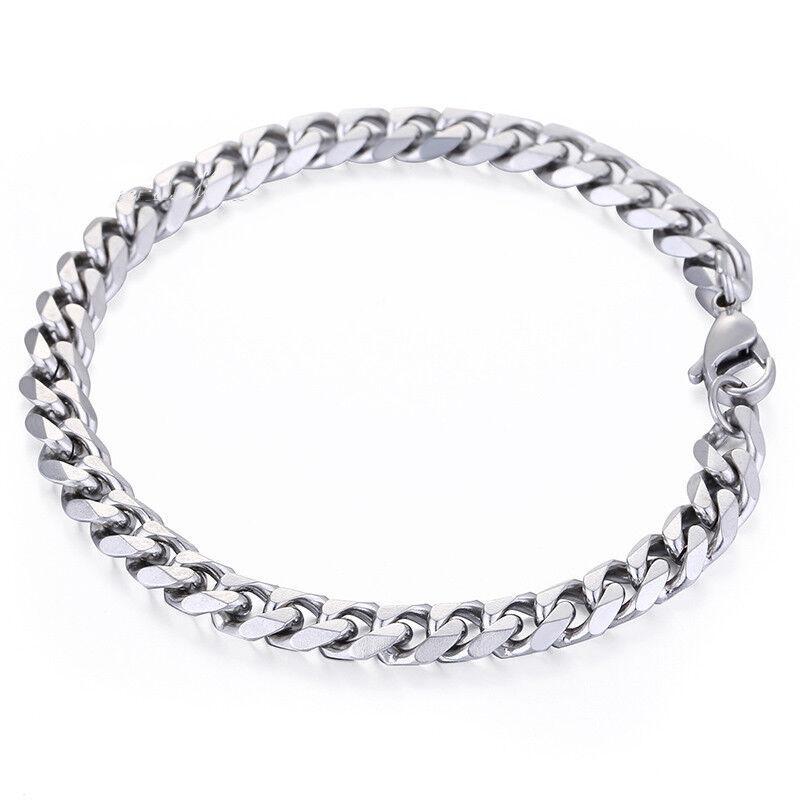 

Браслет с кубинскими звеньями из нержавеющей стали 3/5/7/9/11 мм, длина 22 см 7mm серебряный