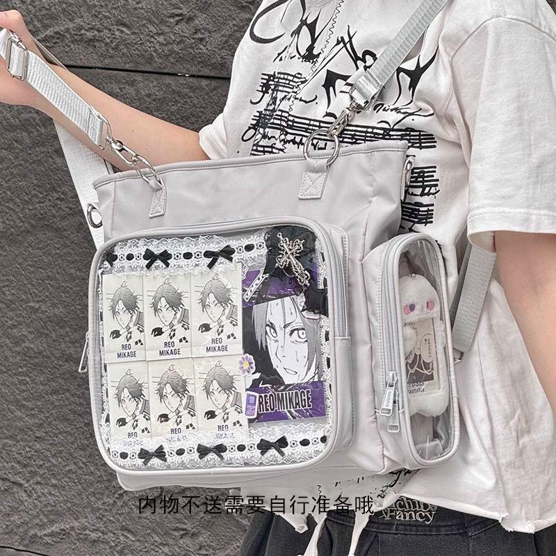 Schoolbag Three-purpose messenger bag Pain bag Large capacity tote bag Versatile shoulder bag Social animal commuter women's backpack