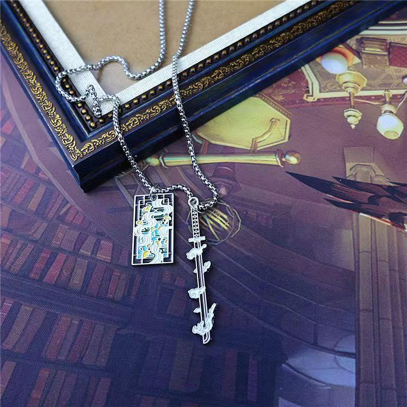 Demon Slayer Kamado Tanjirou Necklace Rengoku Kyoujurou Merchandise Cute Creative Cartoon Figures Fashion Costume Party