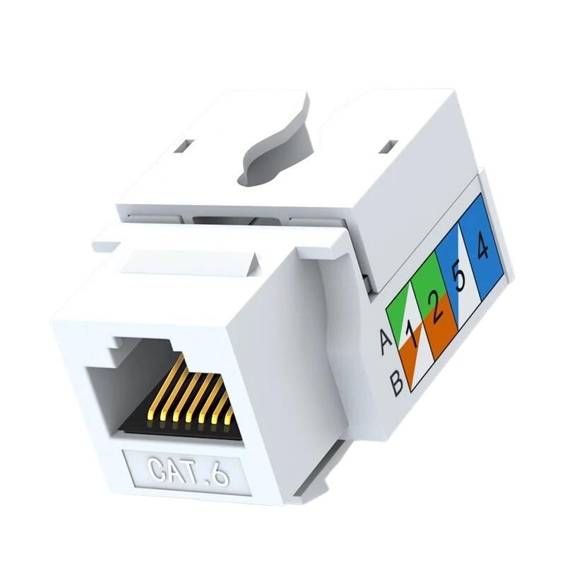 

10PCS Cat6 Keystone Jack, Ethernet Punch Down Connector, Wall Adapter 90-Degree Module Coupler, Cat5/5e/6 Compatible