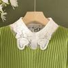 New Fake Collar Shirt Women White Lapel Ruffles Stand False Collar Woman Girls Detachable Collar Lace Removable Half Shirt