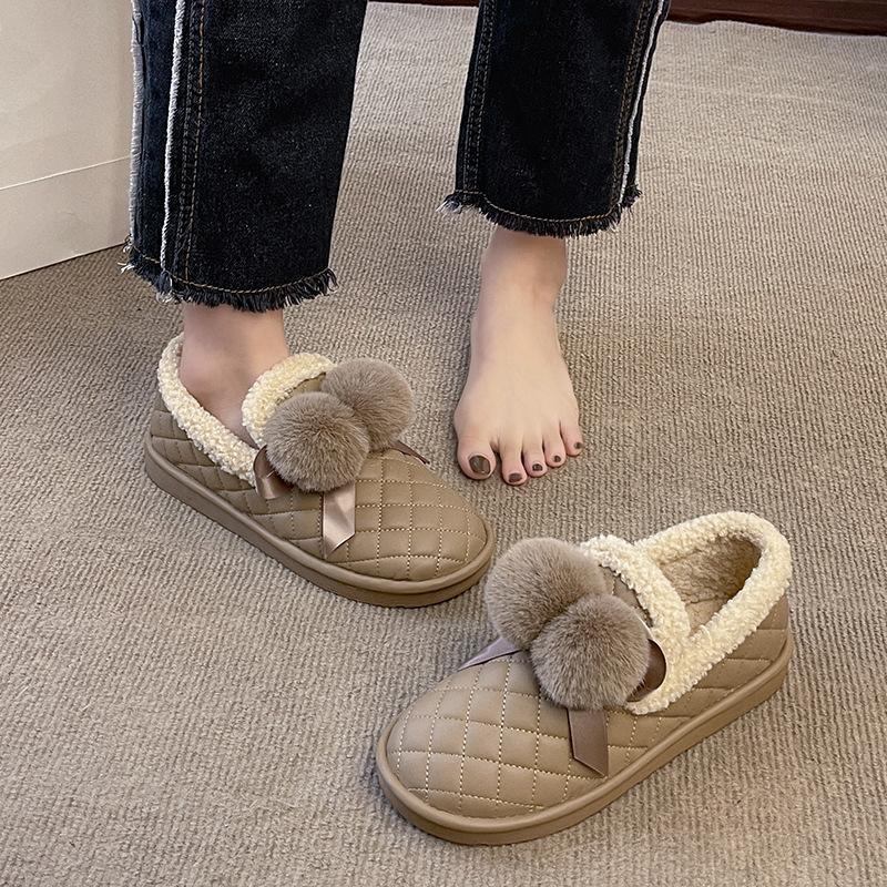 Snow boots women's 2025 new winter plush short boots thickened warm rabbit plush bread women's shoes Northeast cotton shoes