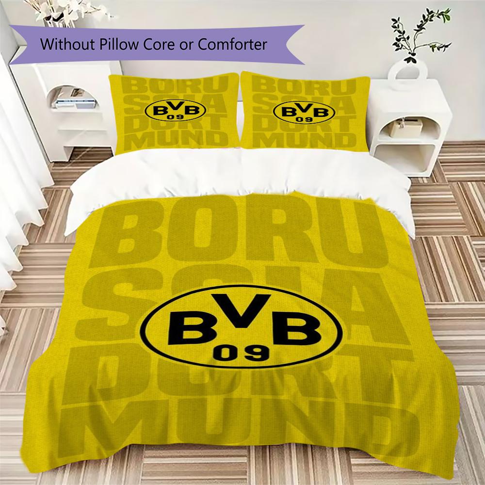 Dortmund Pattern Bedding uilt Set uilt Cover Pillowcase Home Decoration Birthday Gift (1 * duvet cover + 2 * pillowcase without core)29