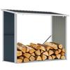 Kůlna na dřevo Pozinkovaná ocel Sklad dřeva Kůlna na dřevo se šikmou střechou pro zahradní terasu Venkovní 185x84x133,5/148,5 cm Šedá