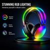 Light-Up Gaming Headset: Wireless Over-Ear Headset with Gradient RGB Lighting Effects