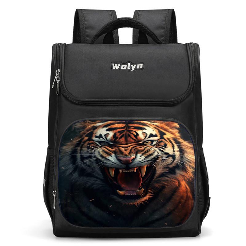 Stylish And Durable Tiger Backpack For Elementary School Kids Unisex High Capacity