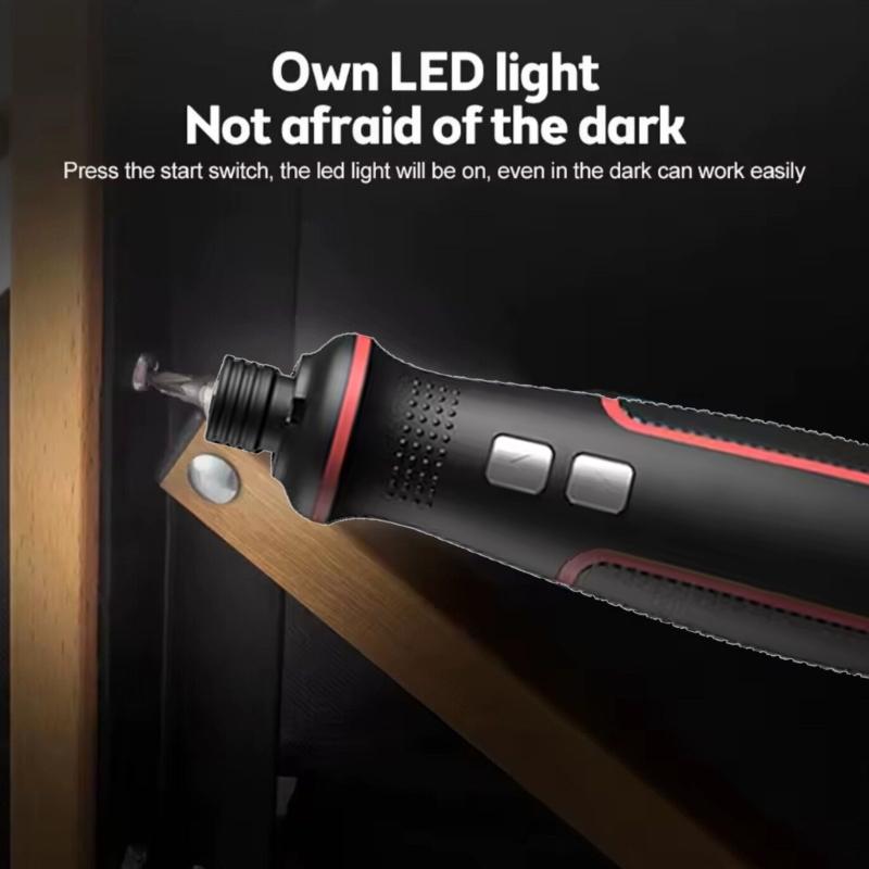 Leistungsstarker 3,6V Akkuschrauber mit wiederaufladbarem Akku und LED-Licht für Haushaltsaufgaben und Möbelmontage