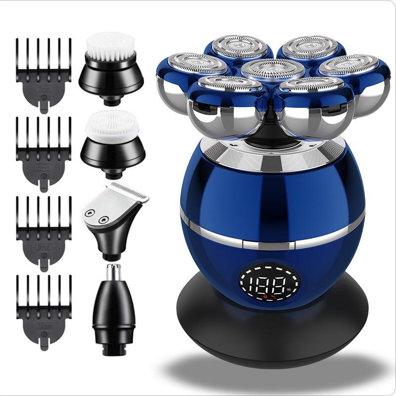 New Smart Men's Electric Shaving Kit for Shaving Bald Heads - Seven-blade Head, Cordless Beard Trimmer