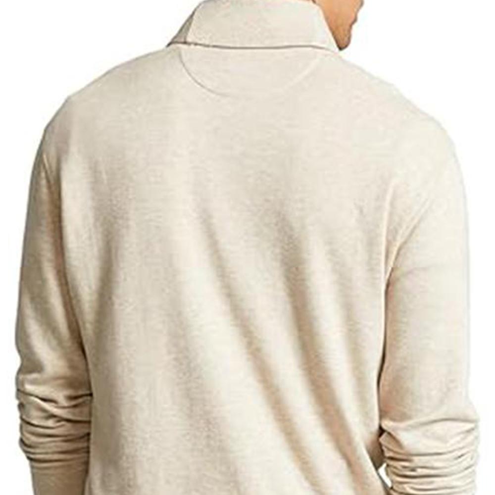 Polo Ralph Lauren Solid Color Long Sleeve Polo Shirt Men tops Beige 710877989-002