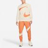 Nike Swoosh Ft Crew Large Logo Print Knit Pullover Sweatshirt Men Tops Khaki DD6097-219