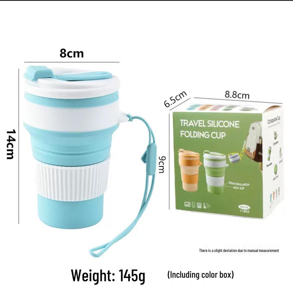 Tazza pieghevole portatile in silicone: Grande Capacità per Viaggi, Campeggio, Caffè, Succhi e Collutorio.