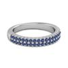 Blue Sapphire Double Row Eternity Band Ring - 925  Sterling Silver