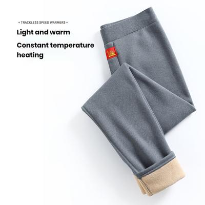 Calças de inverno unissex grossas de pelúcia térmicas elásticas justas de compressão cor sólida resistente ao frio para casa calças de baixo roupa íntima