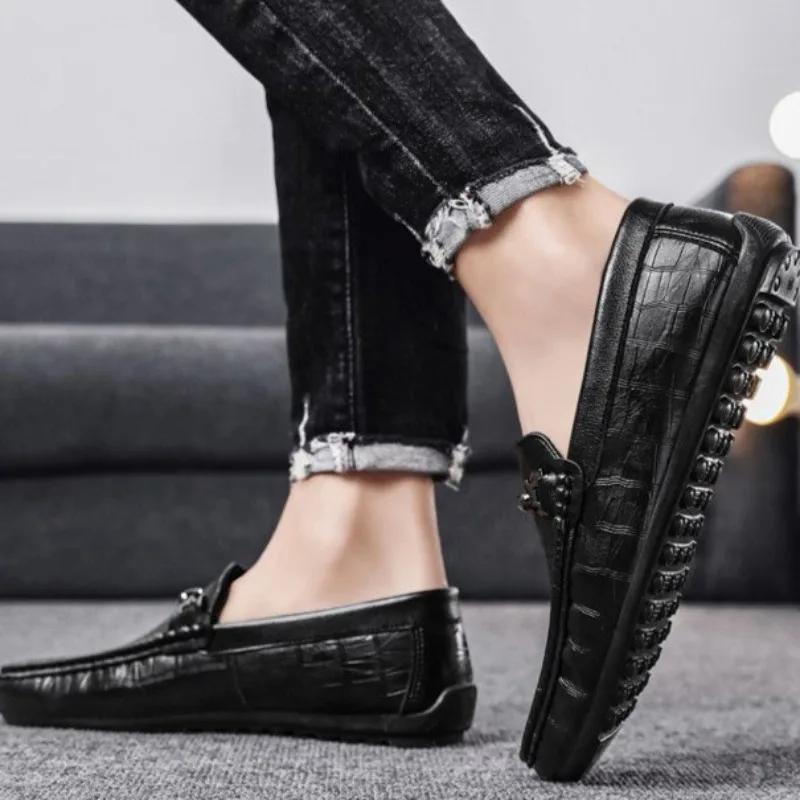 Fashion Male Casual Shoe Light Warm Slip-on Sale Pu Adults Comfortable Social In Promotion Men's Leather Shoes Low Price Shipping Free