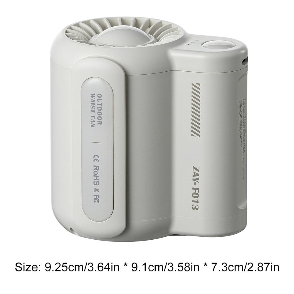 

F013 4500mAh Waist Fan Mini Clip Fan Rechargeable Camping Hanging Neck Fan 3 Speeds High-speed Powerful Wearable Waist Clip Fan белый