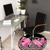 1 Stück Rosa Leopardenmuster Schleife Rutschfester Runder Teppich für Boden, Büro, Familie, Schlafzimmer, Großer Teppich Innenbereich, Langlebiges Polyester H0365