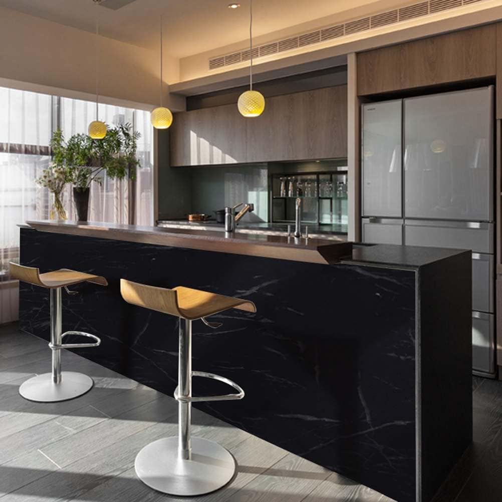 Black Marble Peel and Stick Wallpaper Marble Self Adhesive Wallpaper Removable Contact Paper Waterproof for Cabinets Countertops