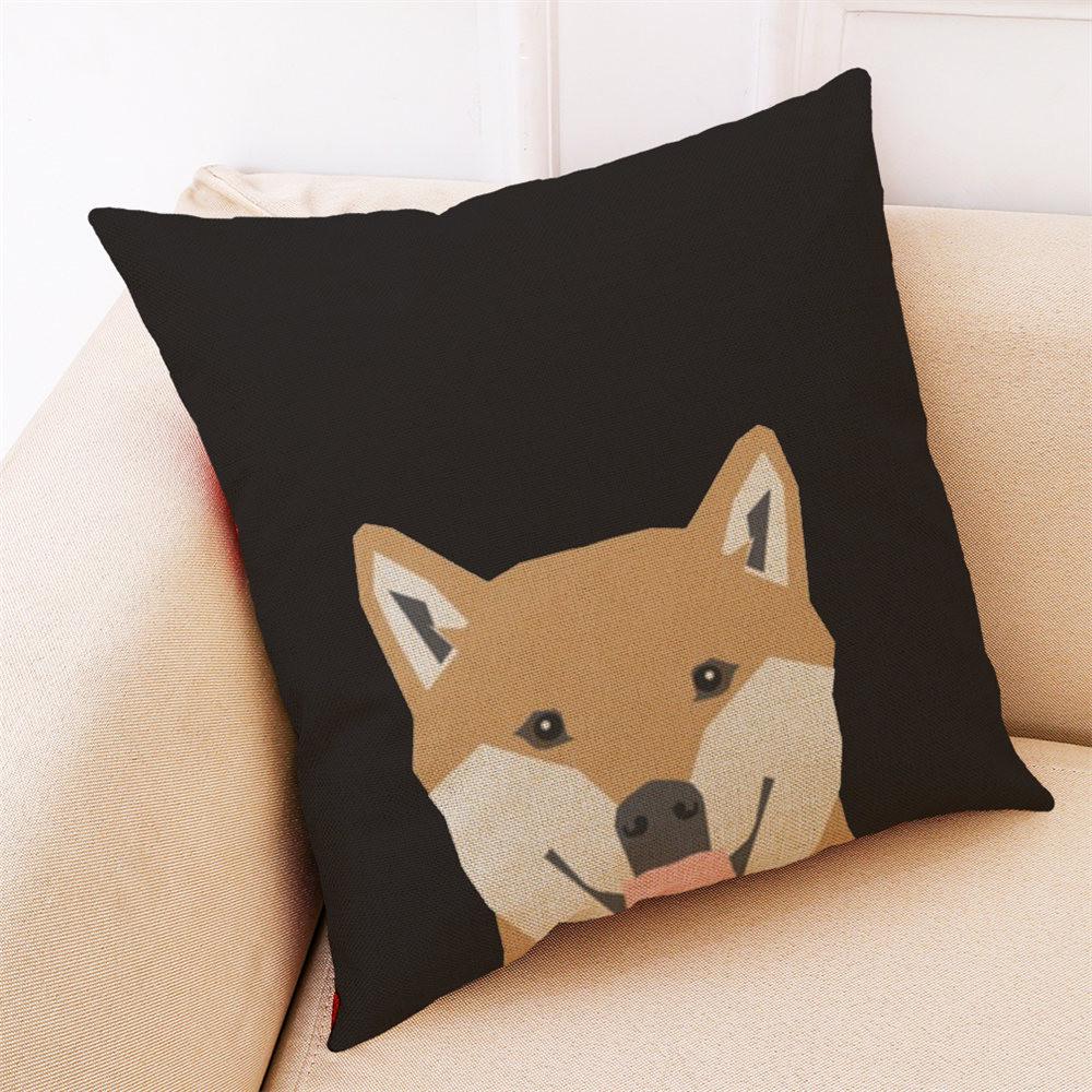 Home Decor Cushion Cover Cute Dog Head Throw Pillowcase Pillow Covers