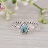 Kingman Turquoise Teardrop Ring | 925 Sterling Silver Dainty Ring | Natural Blue Turquoise Jewelry | Minimalist Stackable Ring | Gift For Her