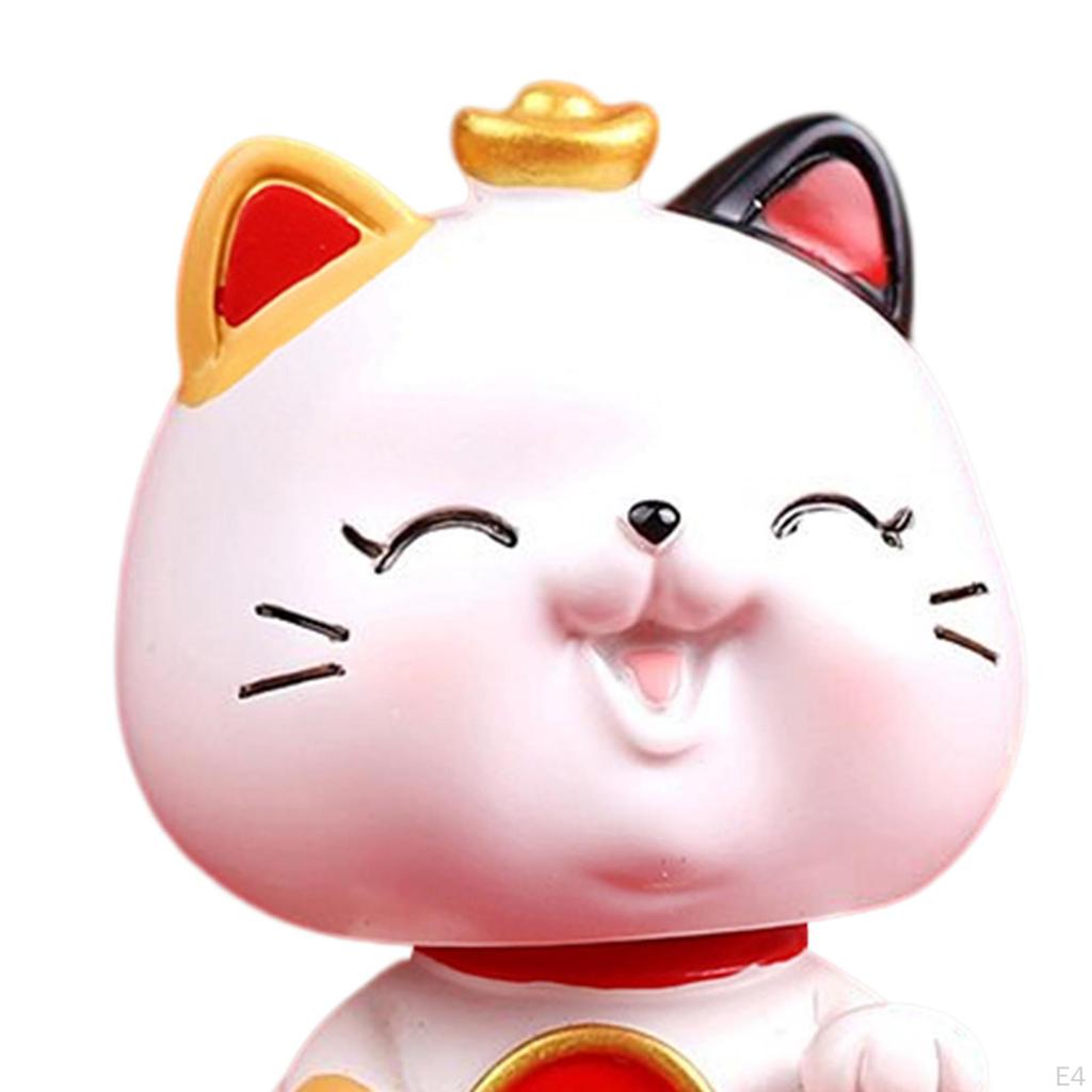 Cat Figurine Art Decorative Display Ornament Kitten Statue for Desk Chinese Year Gifts Car