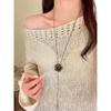 Medieval Flower Raft, Retro Literary Style Wooden Small Flower Beaded Long-necked Women's Pendant Accessory