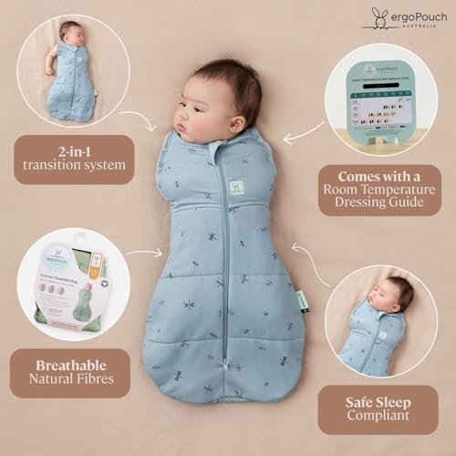 ergoPouch Cocoon Swaddle Bag [Authentic] Swaddle, 0.2TOG, 0-3M, Sage