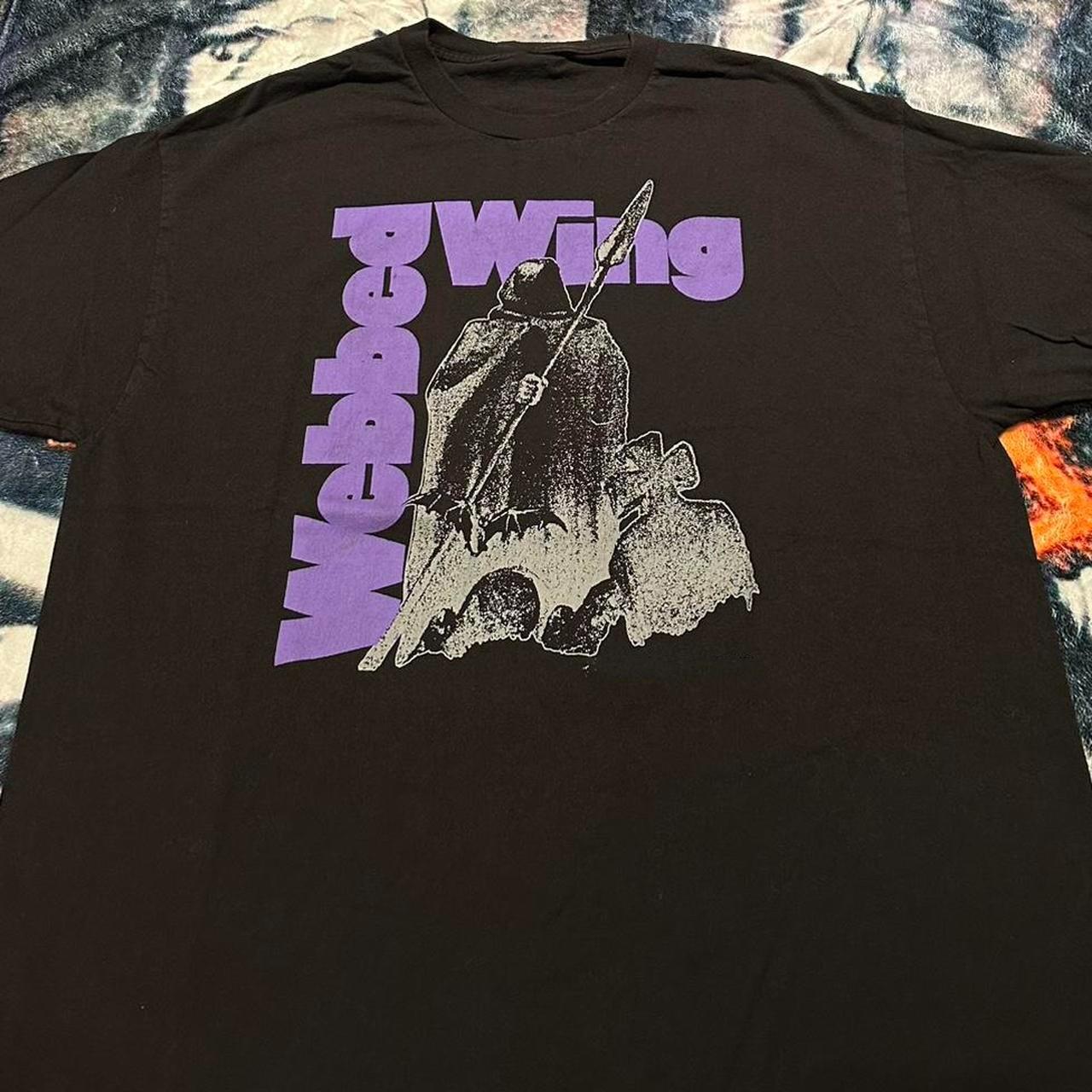 Vtg Black and purple Webbed Wing T-shirt Unisex SA515 Unisex T-Shirt L