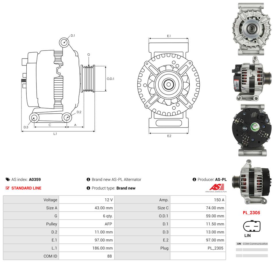Alternator Jumper 2.2 Hdi 110 Transit 2.2 Tdci
