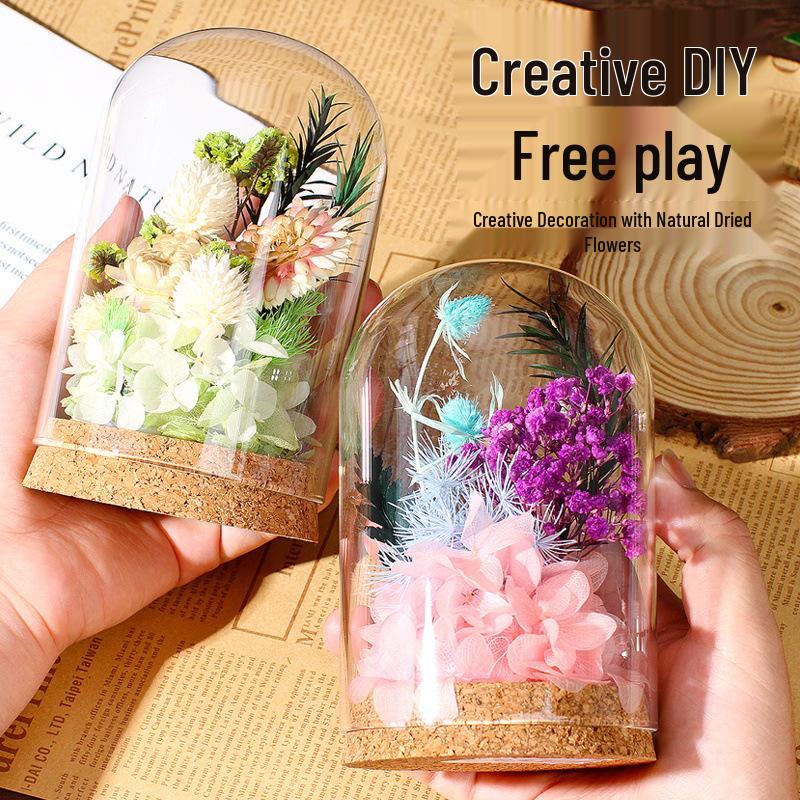 Handmade Preserved Flower Glass Dome Ornament: Double Ninth Festival DIY Kit for Creative Gifts & Team Activities