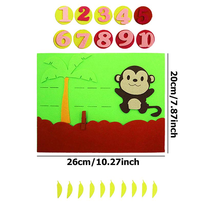 Children Puzzle Felt Toy Crocodile Monkey Counting Game Mathematical Enlightenment Montessori Early Education Puzzle Toys TMZ