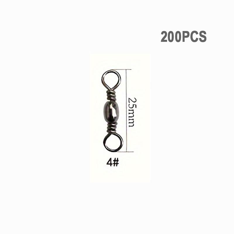 Goture 200 pz Girella a moschettone da pesca 16kg-46kg Acciaio Inossidabile Amo da pesca Girella a barilotto Attrezzatura da pesca Connettore per lenza