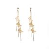 Orecchini a pendente a forma di farfalla color oro lucido, orecchini lunghi geometrici con nappe alla moda per donna, charms per feste di matrimonio, zirconi