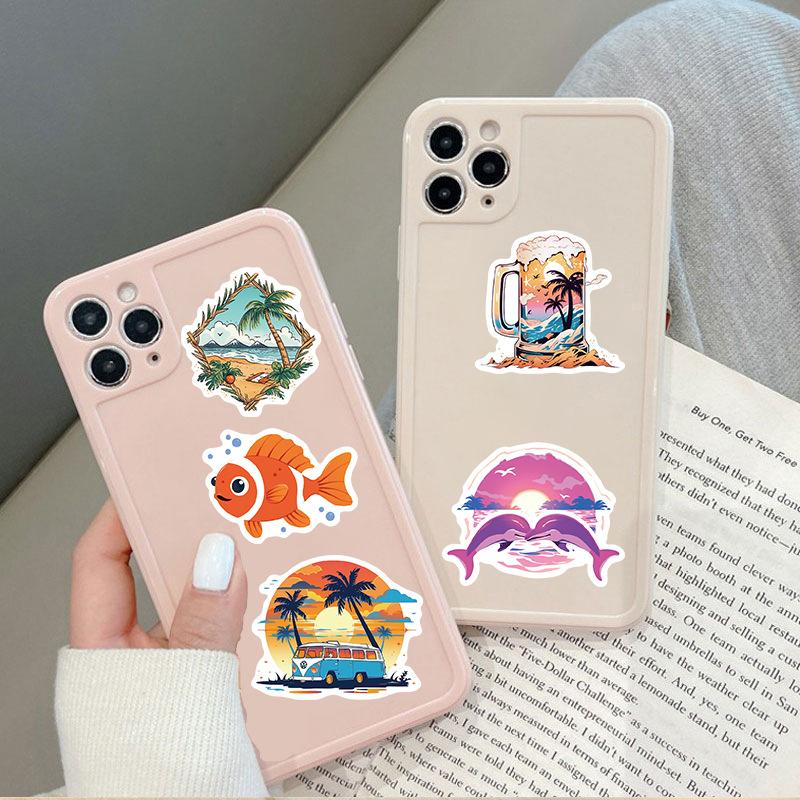 50 Cartoon Summer Tide Graffiti Stickers Personalized Decorative Guitar Notebook Suitcase DIY Waterproof