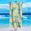 Tropical Palm Tree Striped Beach Towel Summer Stripe Leaf Print Soft Absorbent Quick Dry Beach Blanket for Vacation Daily Use