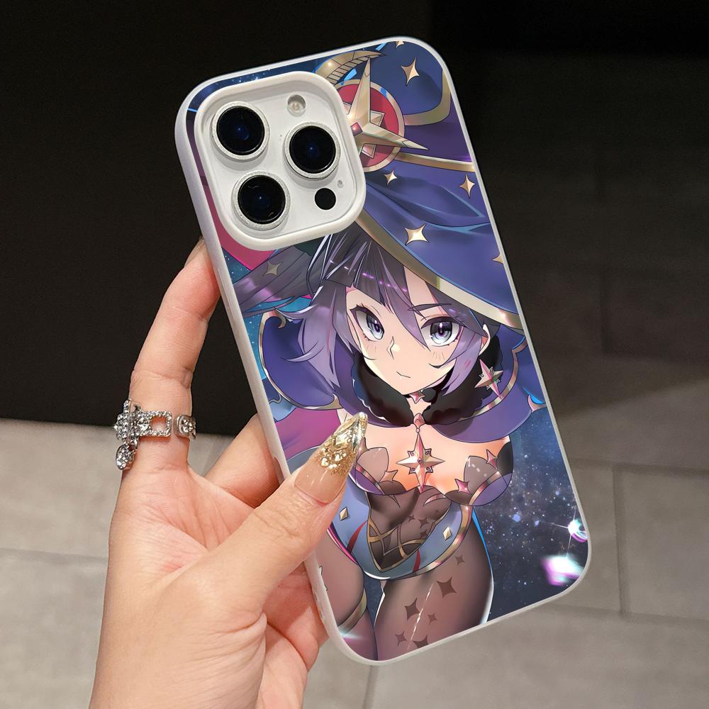 Game GI Mona Jelly Double layer White Mobile Phone Case for iPhone 17 16 15 14 13 12 11 Air Pro Max Plus Protective