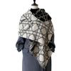 Geometric Lines, Simple Style, Double-sided Imitation Cashmere Scarf, Winter High-end Temperament, Women's Warm Shawl
