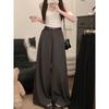 Kumikumi Retro Pure Color High Waist Casual Pants Suit Pants Women's Autumn Loose Drooping Loose Pants Mop Pants