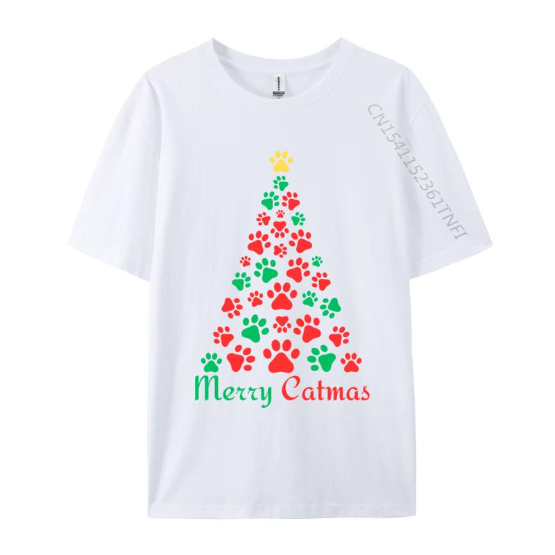 Merry Catmas 2023 Funny Cat Mom Cat Dad Christmas Cat Tshirts Designer Youth Top Tshirts Tops T Shirt All Cotton Slim Fit S