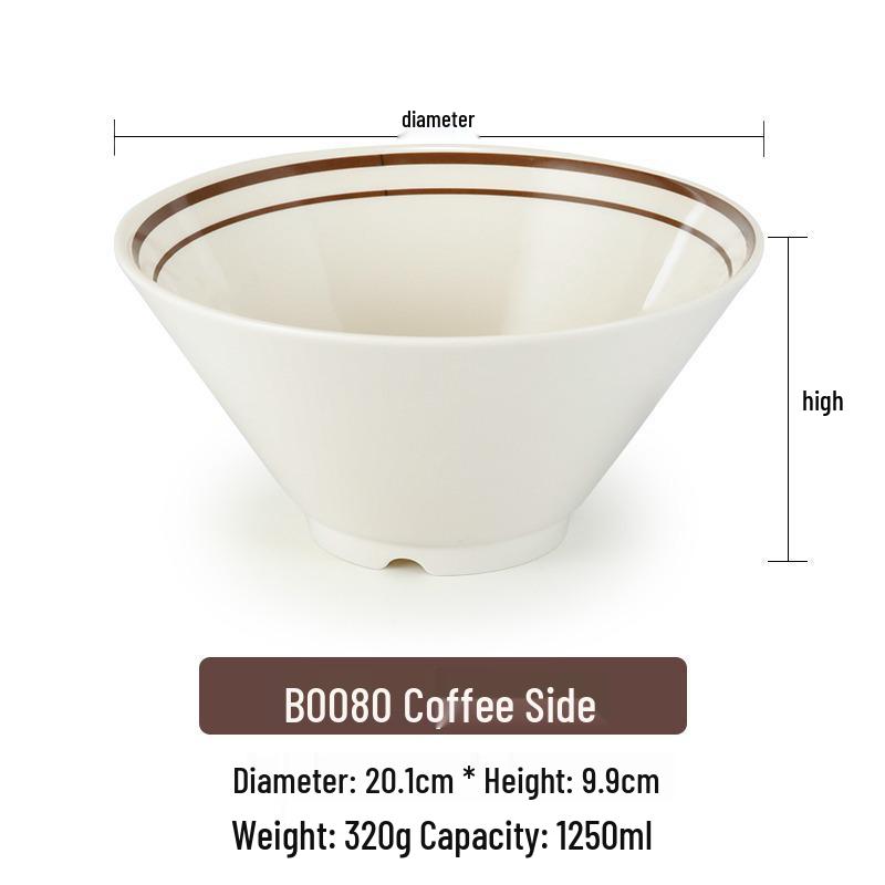 Pink Melamine Ramen Bowl - Creative Conical Hat Design, Imitation Porcelain, Large for Beef Noodle Soup and Mala Tang.