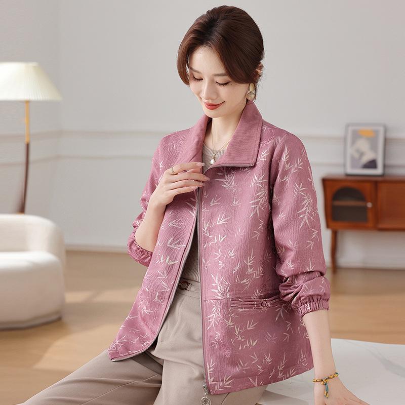 

2026 New Style Spring Jacket for Middle-aged and Elderly Women - Fashionable Autumn Outerwear 5XL (73-78 kg) мальвовый