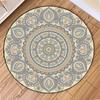Vintage European Floral Scroll  Mandala Geometric Pattern Round Rug Soft Carpet for Living Room Bedroom