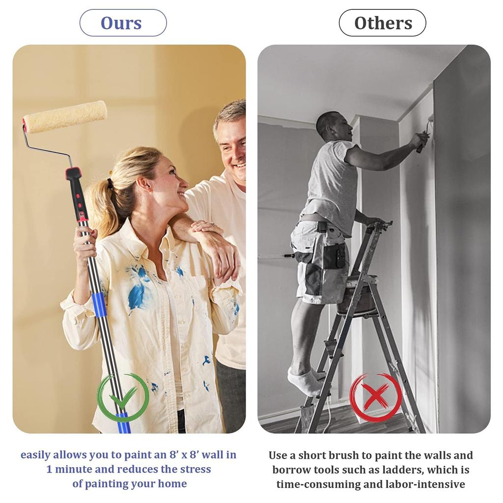 120cm Long Paint Stainless Steel Rod Mural Paint Roller for Walls and Ceilings Roller, Roller, Multi-Purpose