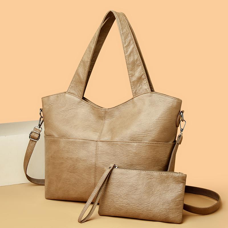 Bolso de hombro para mujer, bolso de mano de gran capacidad para madres, bolso de mano de cuero suave con monedero, bolso cruzado para mujer